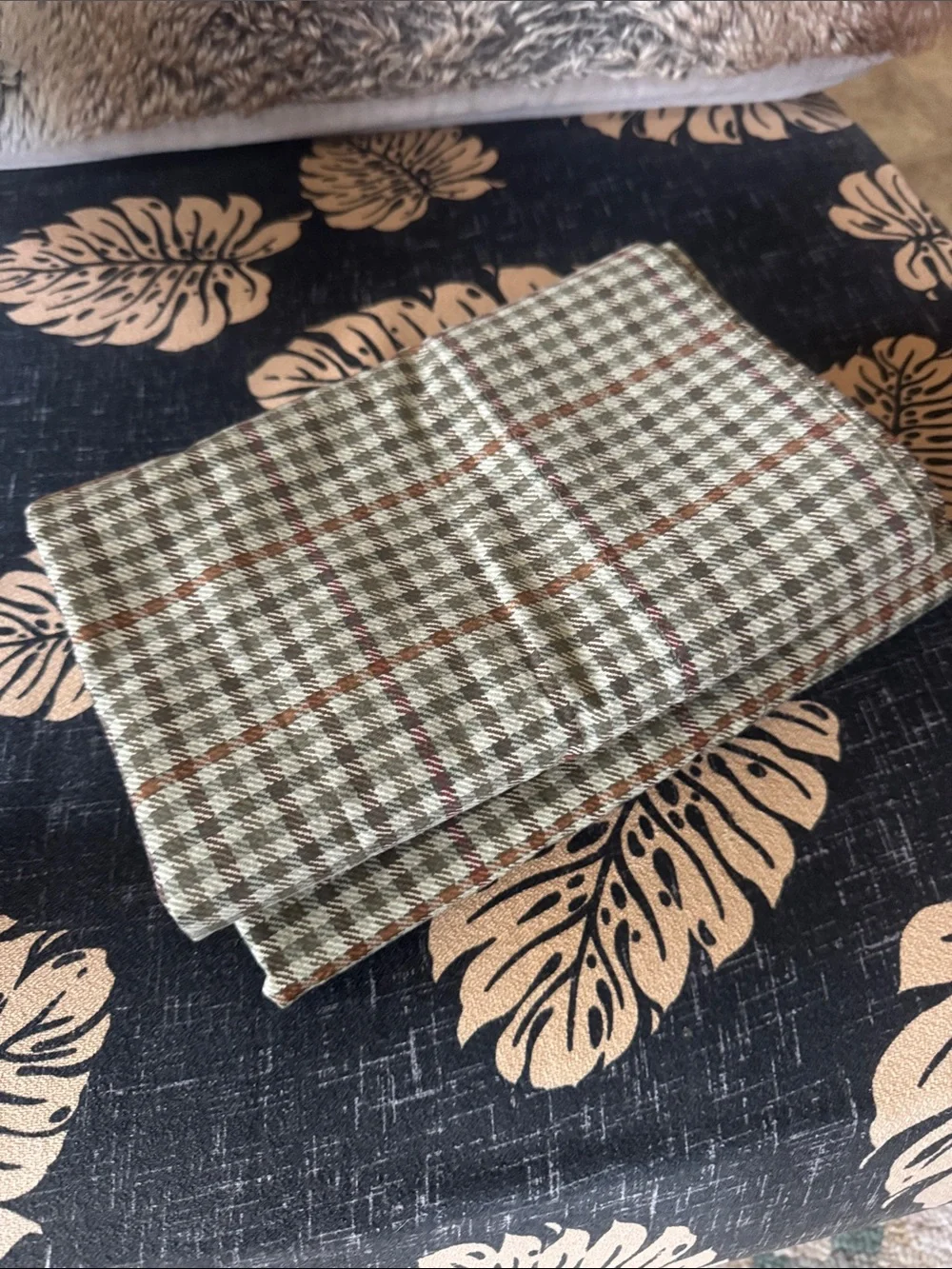 2 Vintage Ralph Lauren Churchill Tattersall  King Pillowcases Brown Plaid Cotton
